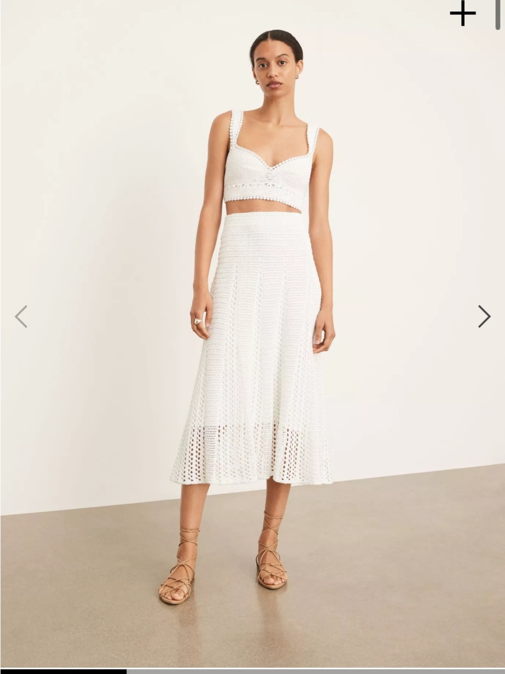 Nwot Vince Godet Crochet Skirt white $450 fall party designer luxury party